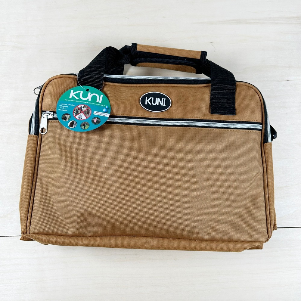 Kuni‎ 4 in 1 Versatile Bag Cognac Convertible Backpack Shoulder Laptop NWT